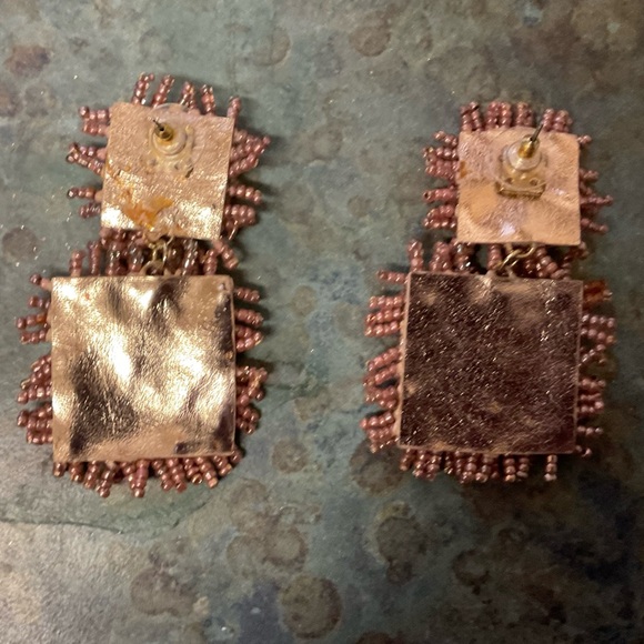 BaubleBar Rose Gold Earrings Card Label - Picture 3 of 3